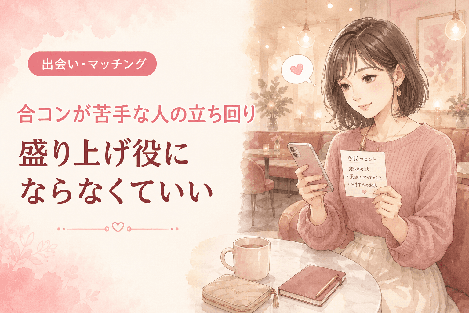 合コンが苦手な人の立ち回り|盛り上げ役にならなくていい