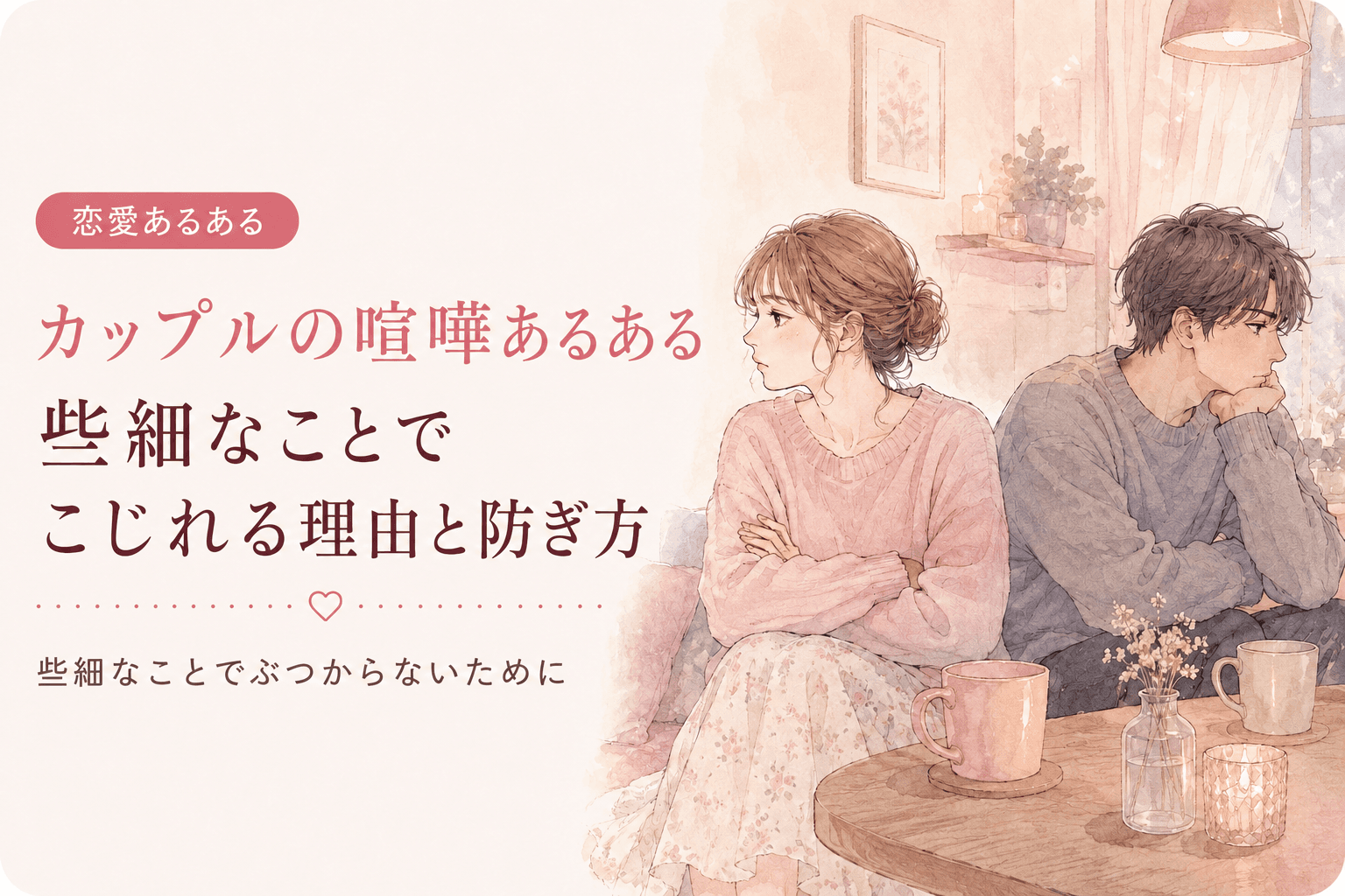 カップルの喧嘩あるある|些細なことでこじれる理由と防ぎ方