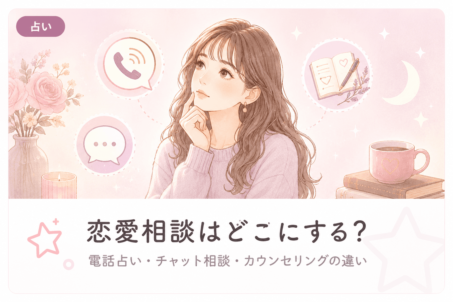 恋愛相談はどこにする?電話占い・チャット相談・カウンセリングの違い