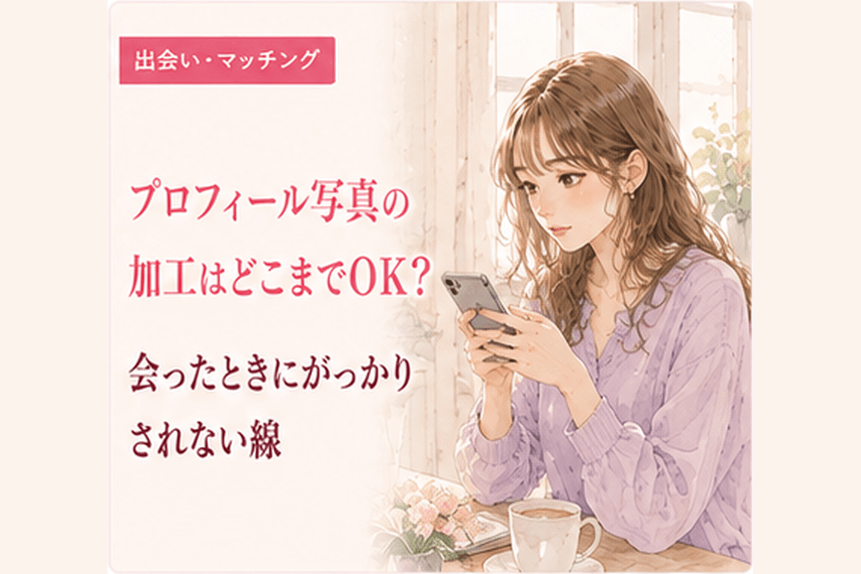プロフィール写真の加工はどこまでOK?会ったときにがっかりされない線