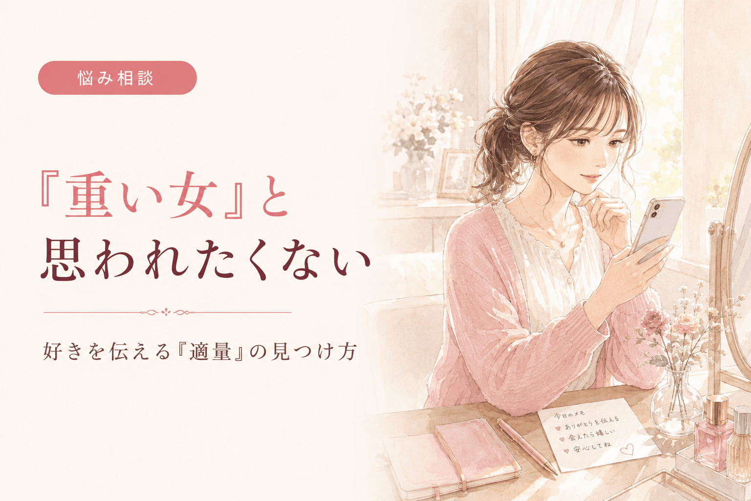 「重い女」と思われたくない|好きを伝える『適量』の見つけ方