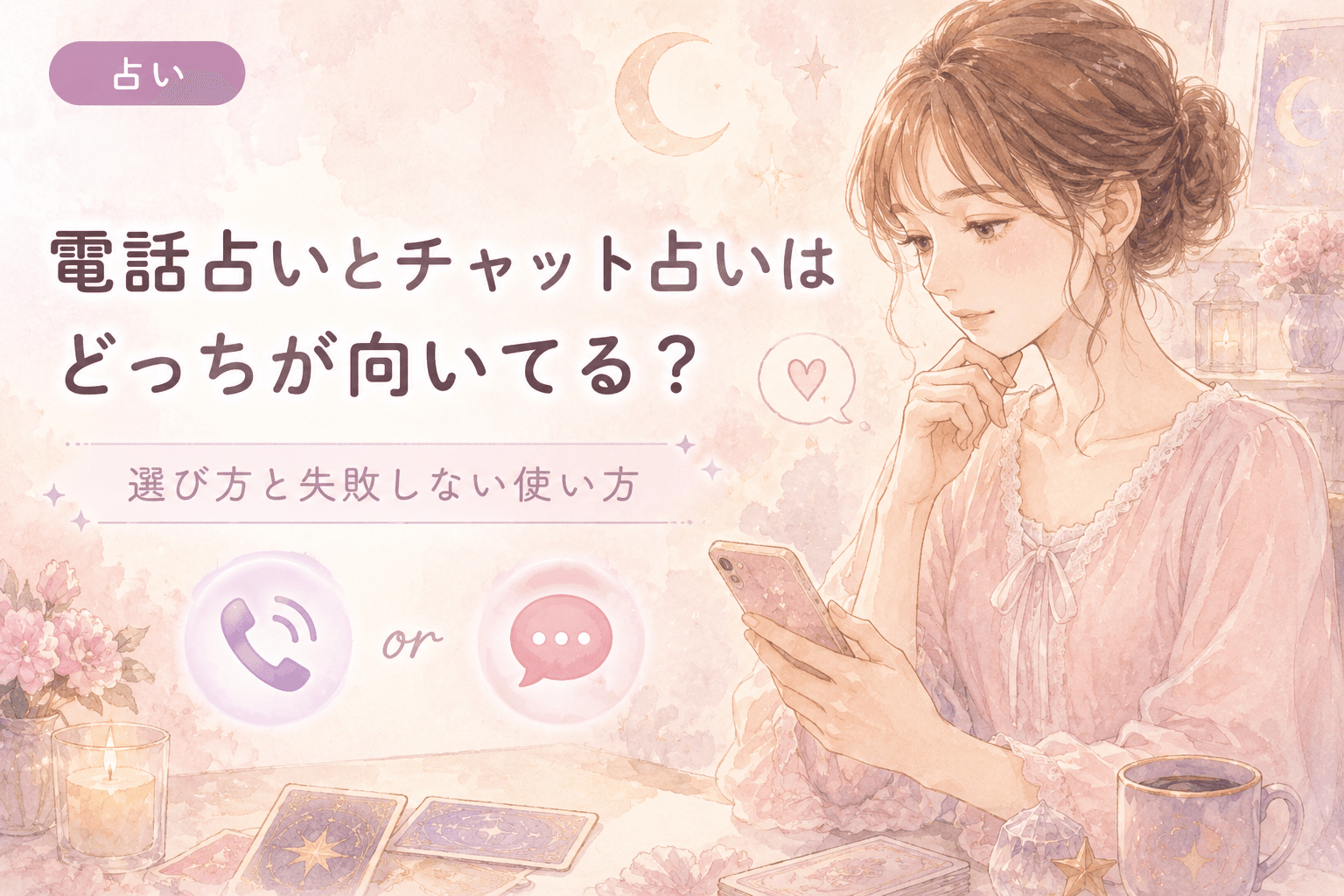 電話占いとチャット占いはどっちが向いてる?選び方と失敗しない使い方