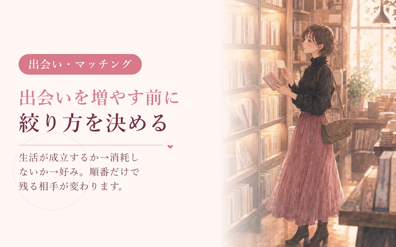 出会いの数を増やす前に決める「絞り方」の順番