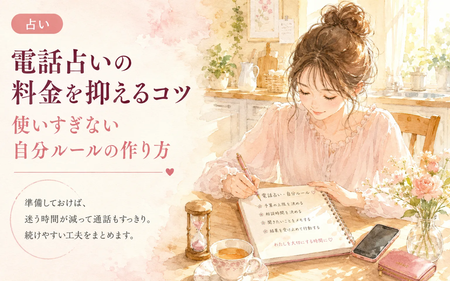 電話占いの料金を抑えるコツ|使いすぎない自分ルールの作り方