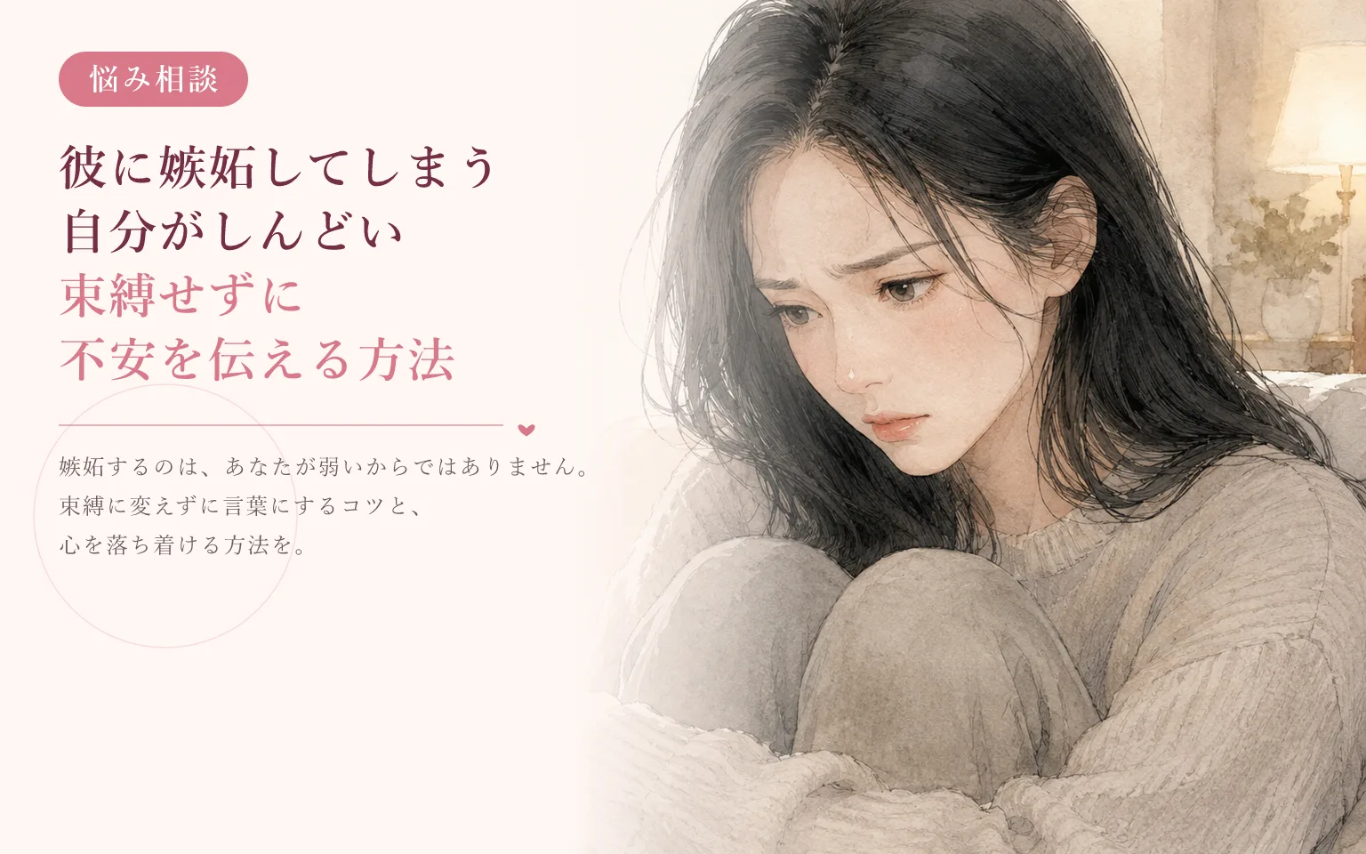 彼に嫉妬してしまう自分がしんどい|束縛せずに不安を伝える方法