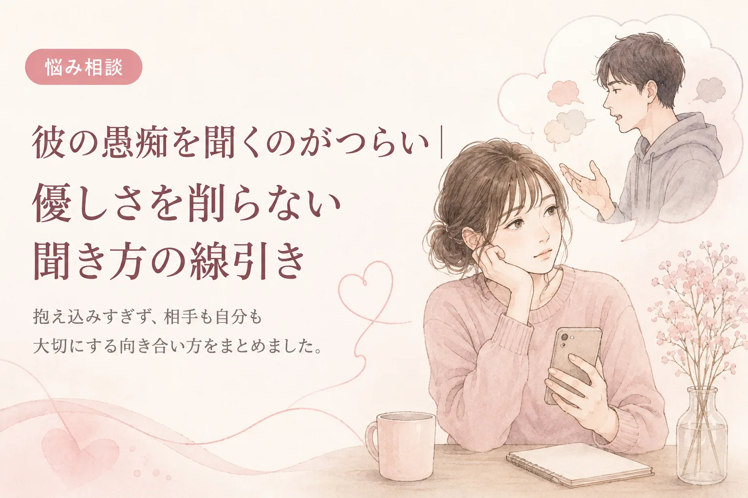 彼の愚痴を聞くのがつらい|優しさを削らない聞き方の線引き