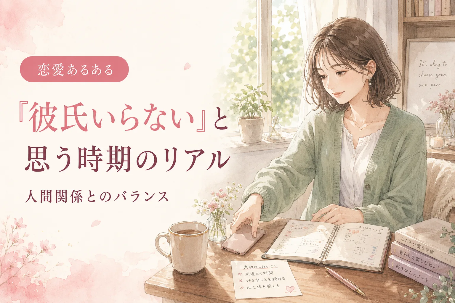 「彼氏いらない」と思う時期のリアル|一人時間と恋のバランス