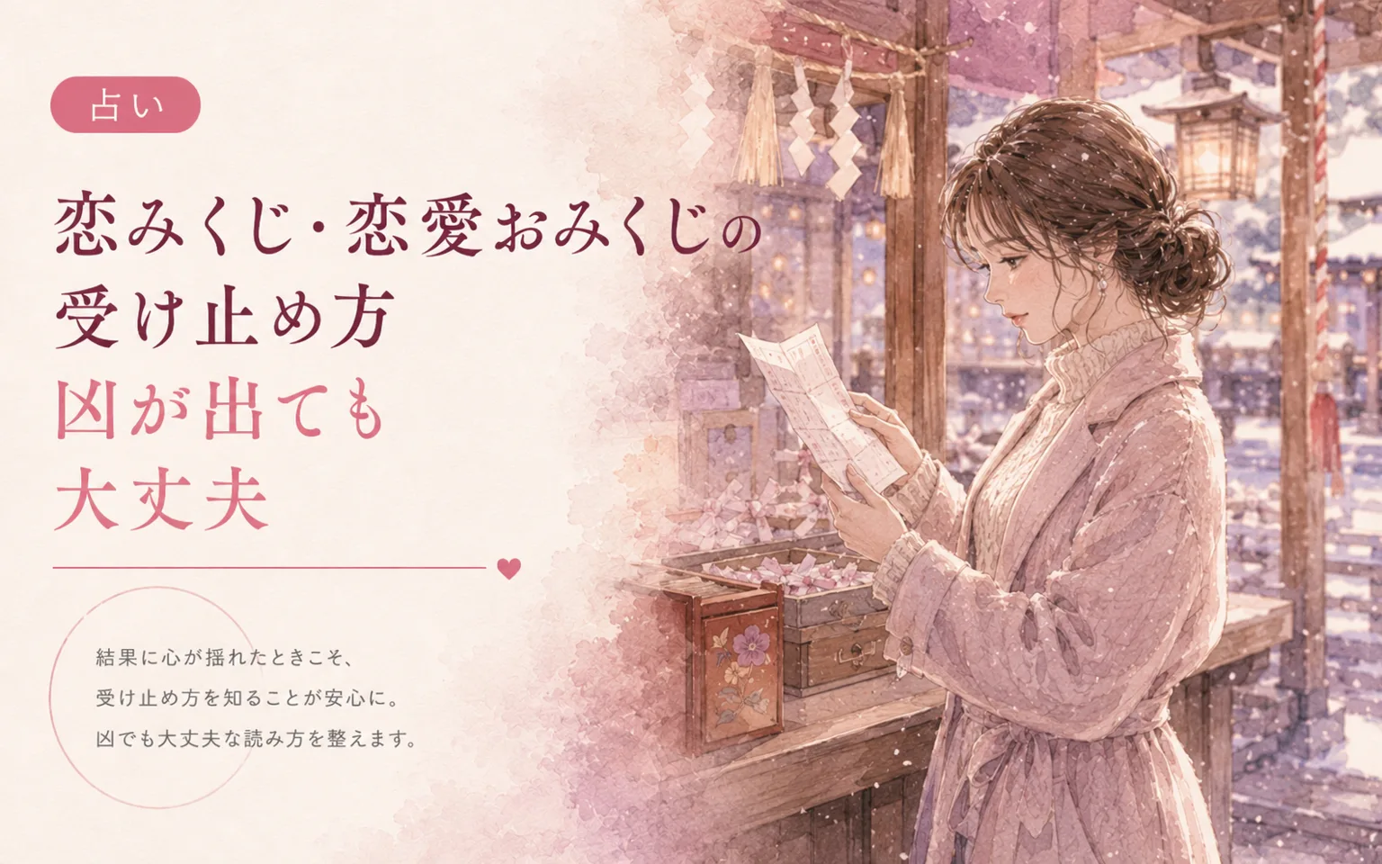 恋みくじ・恋愛おみくじの受け止め方|凶が出ても大丈夫