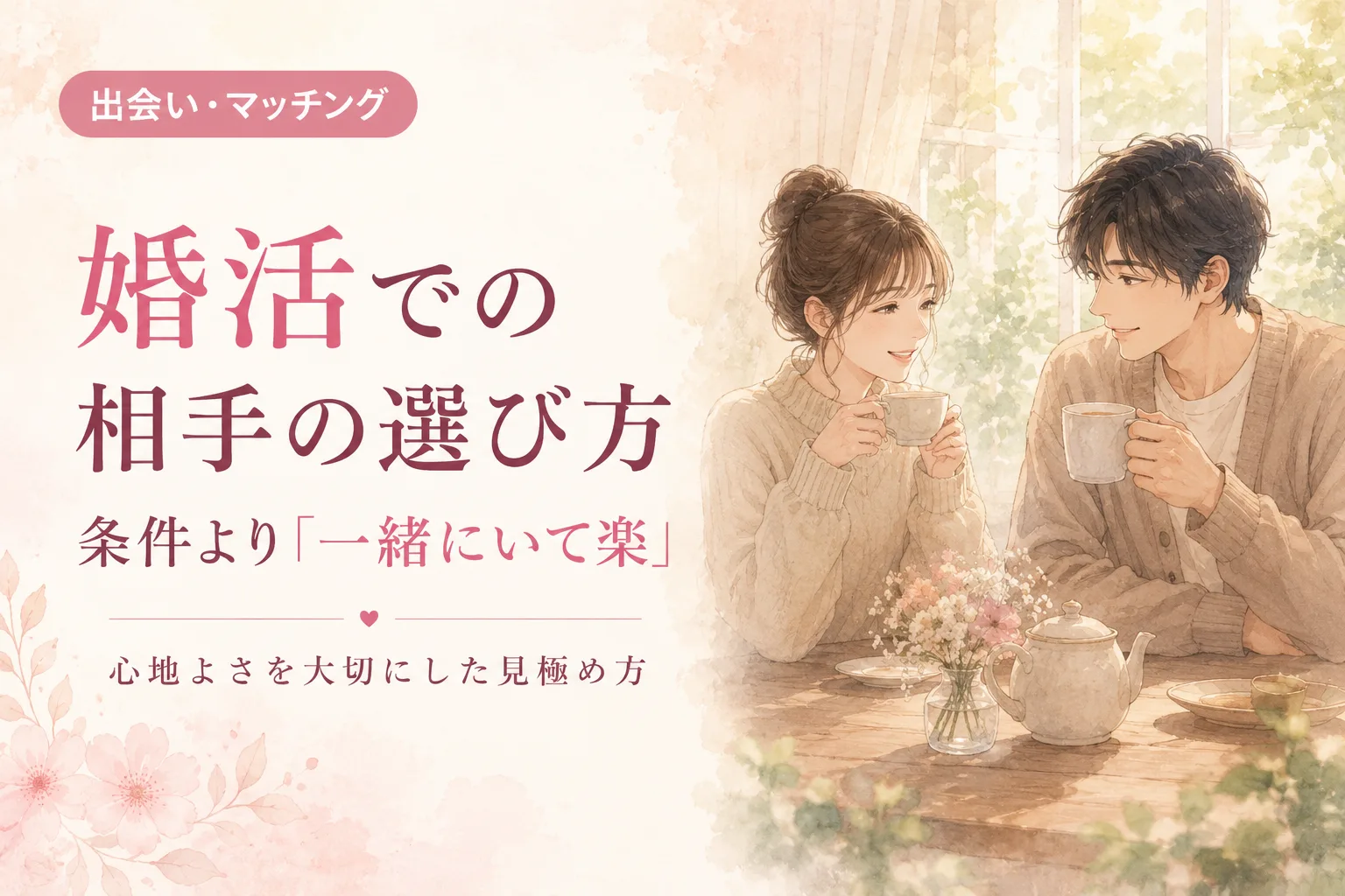 婚活での相手の選び方|条件より「一緒にいて楽か」で見る