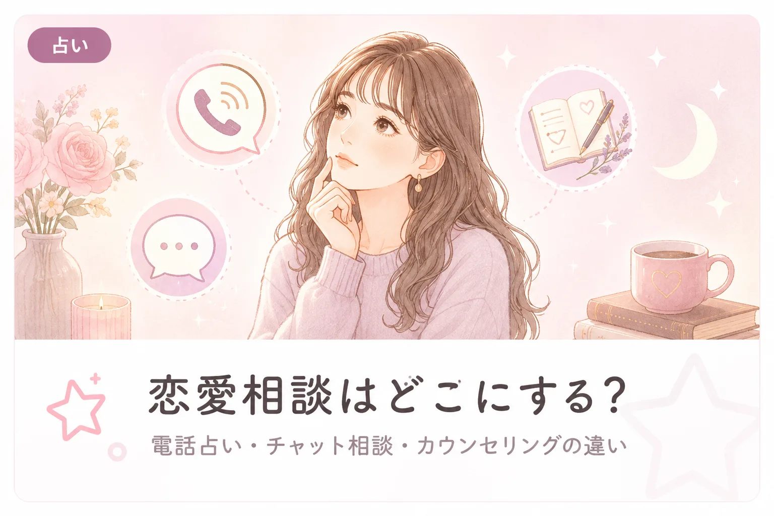 恋愛相談はどこにする?電話占い・チャット相談・カウンセリングの違い