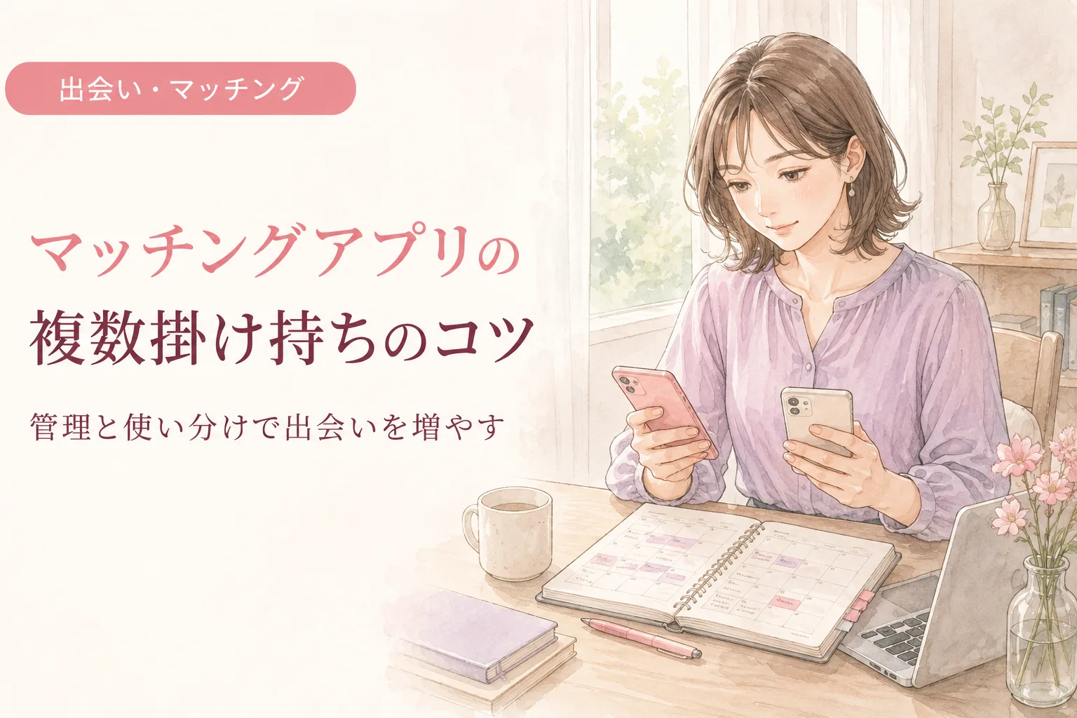 マッチングアプリの複数掛け持ちのコツ|管理と使い分けで出会いを増やす