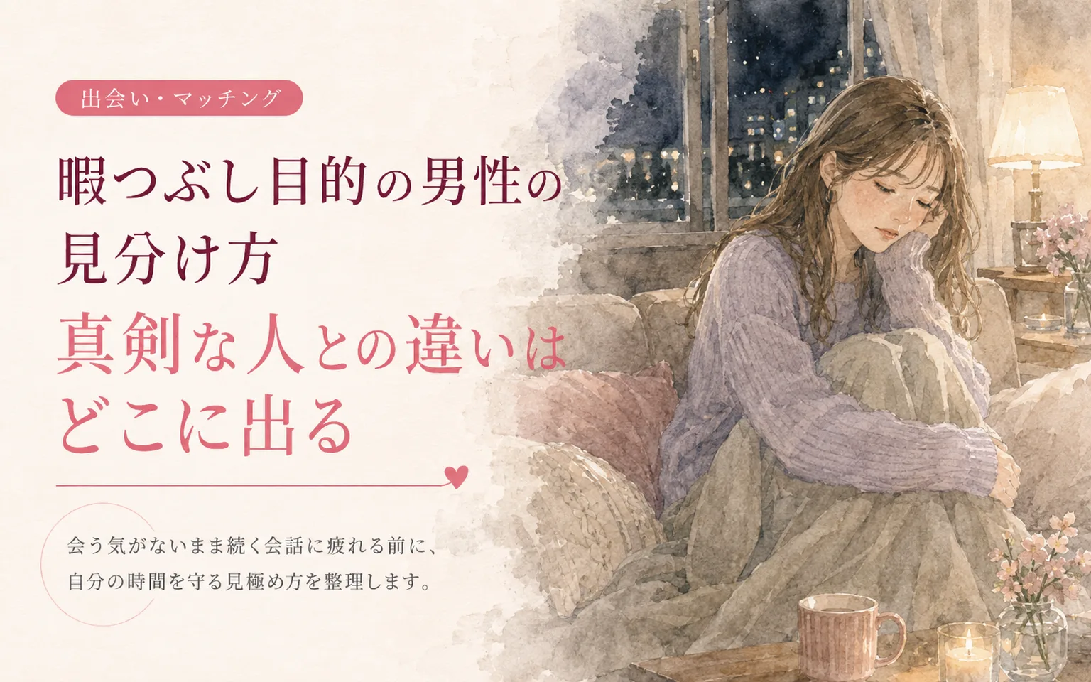 暇つぶし目的の男性の見分け方|真剣な人との違いはどこに出る