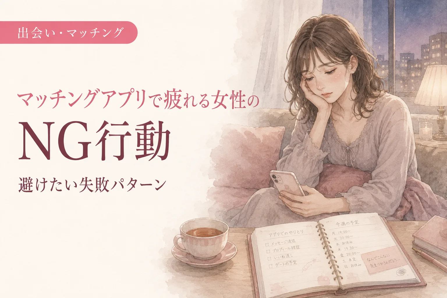 マッチングアプリで疲れる女性のNG行動|避けたい失敗パターン