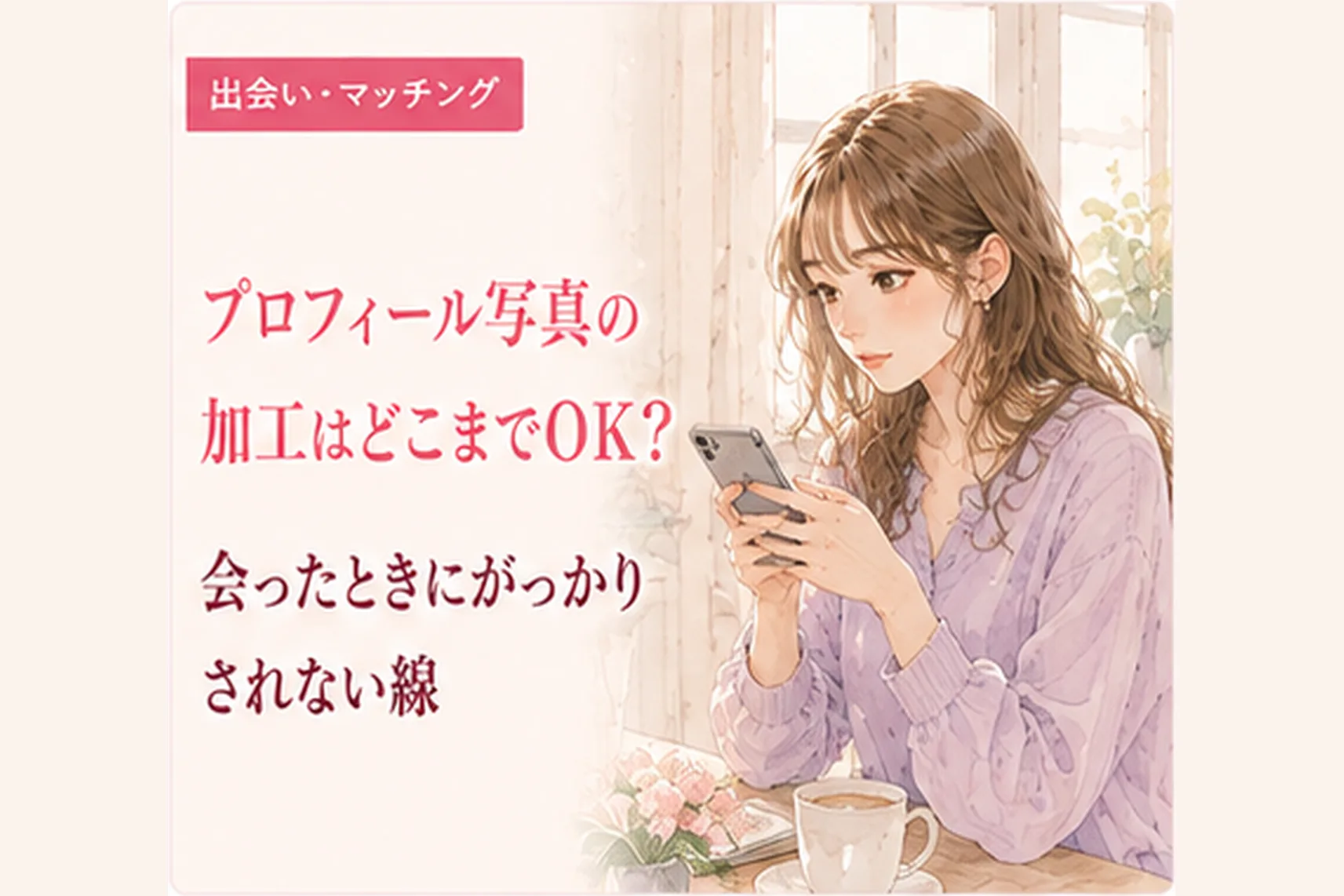 プロフィール写真の加工はどこまでOK?会ったときにがっかりされない線