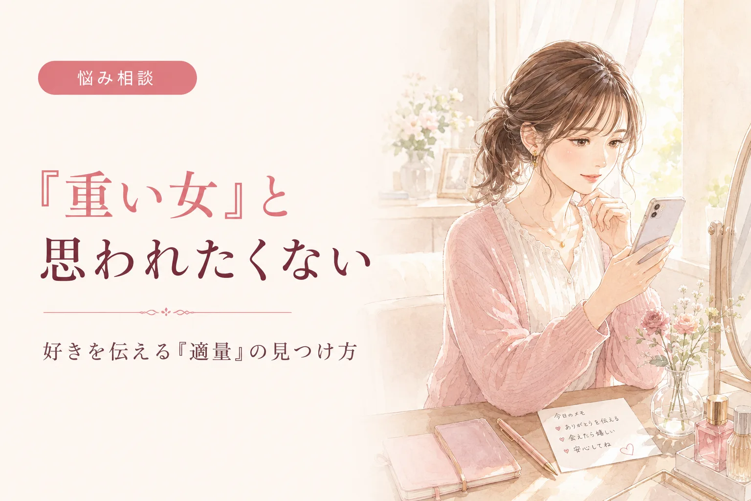 「重い女」と思われたくない|好きを伝える『適量』の見つけ方