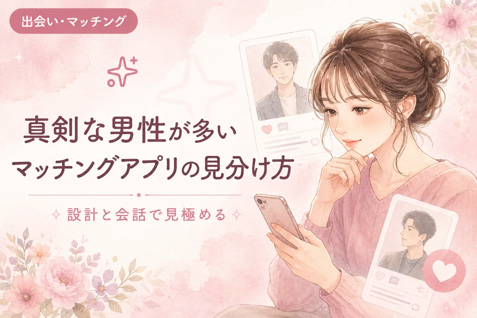 真剣な男性が多いマッチングアプリの見分け方|設計と会話で見極める