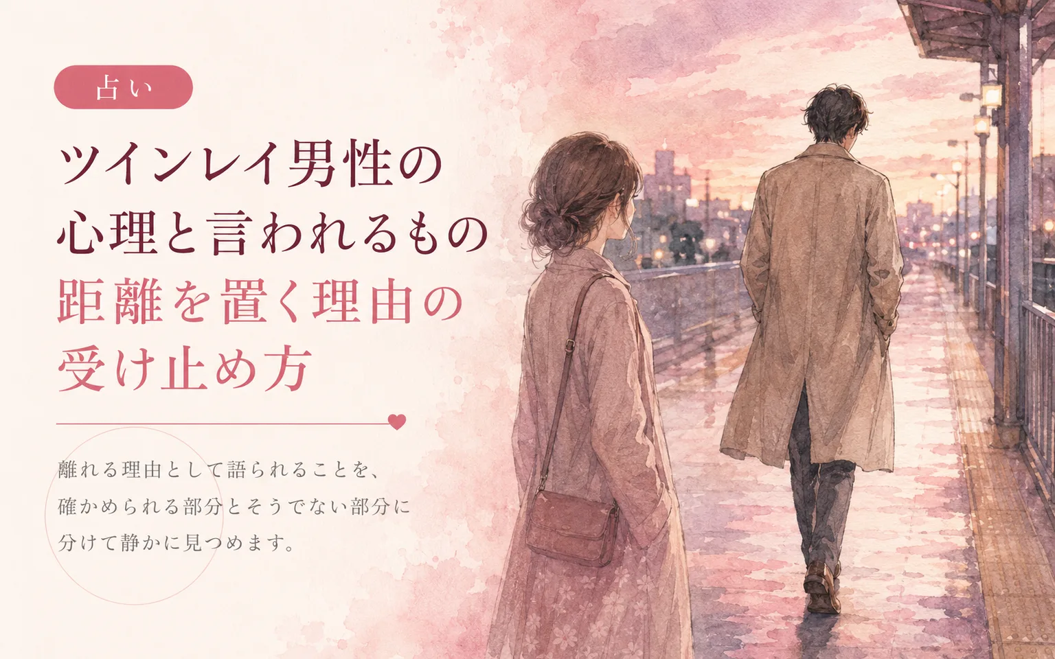ツインレイ男性の心理と言われるもの|距離を置く理由の受け止め方