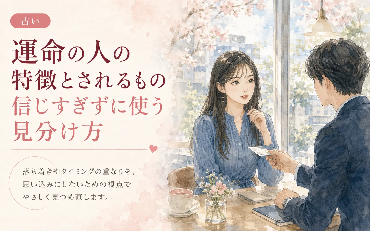 運命の人の特徴とされるもの|信じすぎずに使う見分け方